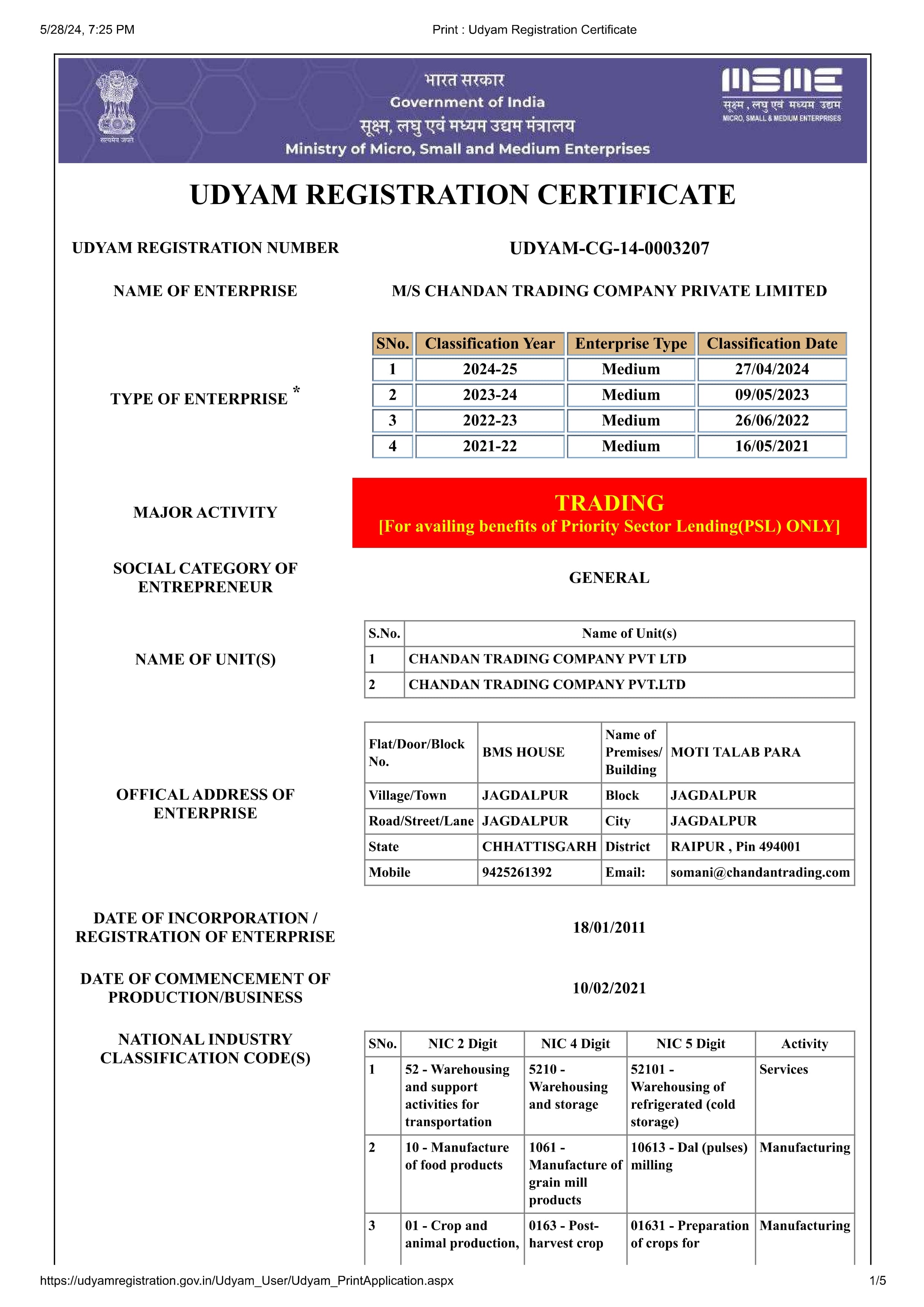 Certificate Page
